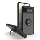 For Google Pixel 6 Q Shadow 1 Series TPU + PC Phone Case with Ring(Black+Black) - 1