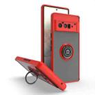 For Google Pixel 6 Pro Q Shadow 1 Series TPU + PC Phone Case with Ring(Red) - 1