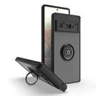 For Google Pixel 6 Pro Q Shadow 1 Series TPU + PC Phone Case with Ring(Black+Black) - 1