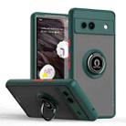 For Google Pixel 7a Q Shadow 1 Series TPU + PC Phone Case with Ring(Dark Green) - 1