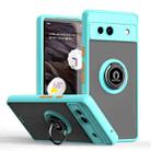 For Google Pixel 7a Q Shadow 1 Series TPU + PC Phone Case with Ring(Sky Blue) - 1