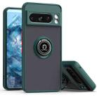 For Google Pixel 8 Pro Q Shadow 1 Series TPU + PC Phone Case with Ring(Dark Green) - 1