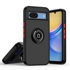 For Google Pixel 8a Q Shadow 1 Series TPU + PC Phone Case with Ring(Black+Red) - 1