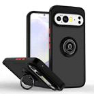 For Google Pixel 10 Pro XL Q Shadow 1 Series TPU + PC Phone Case with Ring(Black+Red) - 1