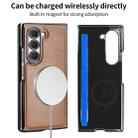 For Samsung Galaxy Z Fold5 VIETAO Integrated MagSafe PU Phone Case(Brown) - 3