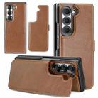 For Samsung Galaxy Z Fold5 VIETAO Integrated RFID MagSafe Detachable PU Phone Case(Brown) - 1