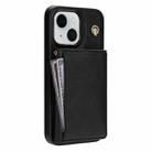 For iPhone 15 Plus Three Fold Card Bag Phone Case with Long Lanyard(Black) - 3
