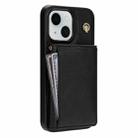 For iPhone 14 Plus Three Fold Card Bag Phone Case with Long Lanyard(Black) - 3