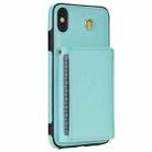 For iPhone XS Max Three Fold Card Bag Phone Case with Long Lanyard(Mint) - 3