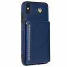 For iPhone XS Max Three Fold Card Bag Phone Case with Long Lanyard(Blue) - 3