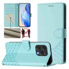 For Doogee N55 Plus Honeycomb Embossing RFID Leather Phone Case(Mint Green) - 1