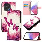 For Doogee N55 Plus 3D Painting Horizontal Flip Leather Phone Case(Rose Butterfly) - 1