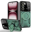 For OPPO Reno12 Pro Global Large Window MagSafe Holder Phone Case(Green) - 1