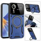 For OPPO A17 Large Window MagSafe Holder Phone Case(Blue) - 3