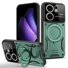 For OPPO Reno13 F 4G / 5G Large Window MagSafe Holder Phone Case(Green) - 1