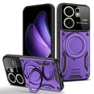 For OPPO Reno13 F 4G / 5G Large Window MagSafe Holder Phone Case(Purple) - 1