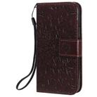 For iPhone 12 mini Pressed Printing Sunflower Pattern Horizontal Flip PU Leather Case Holder & Card Slots & Wallet & Lanyard(Brown) - 2