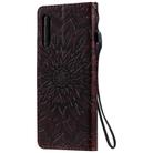 For LG G9 Pressed Printing Sunflower Pattern Horizontal Flip PU Leather Case Holder & Card Slots & Wallet & Lanyard(Brown) - 2
