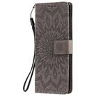 For LG G9 Pressed Printing Sunflower Pattern Horizontal Flip PU Leather Case Holder & Card Slots & Wallet & Lanyard(Grey) - 2
