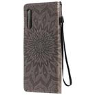 For LG G9 Pressed Printing Sunflower Pattern Horizontal Flip PU Leather Case Holder & Card Slots & Wallet & Lanyard(Grey) - 3