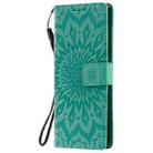 For LG G9 Pressed Printing Sunflower Pattern Horizontal Flip PU Leather Case Holder & Card Slots & Wallet & Lanyard(Green) - 2