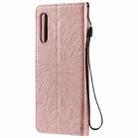 For LG G9 Pressed Printing Sunflower Pattern Horizontal Flip PU Leather Case Holder & Card Slots & Wallet & Lanyard(Rose Gold) - 3