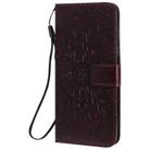 For LG K41S & K51S Pressed Printing Sunflower Pattern Horizontal Flip PU Leather Case Holder & Card Slots & Wallet & Lanyard(Brown) - 2