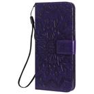 For LG K41S & K51S Pressed Printing Sunflower Pattern Horizontal Flip PU Leather Case Holder & Card Slots & Wallet & Lanyard(Purple) - 2