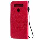 For LG K41S & K51S Pressed Printing Sunflower Pattern Horizontal Flip PU Leather Case Holder & Card Slots & Wallet & Lanyard(Red) - 3