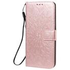 For LG K41S & K51S Pressed Printing Sunflower Pattern Horizontal Flip PU Leather Case Holder & Card Slots & Wallet & Lanyard(Rose Gold) - 2