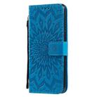 For LG K50S Pressed Printing Sunflower Pattern Horizontal Flip PU Leather Case Holder & Card Slots & Wallet & Lanyard(Blue) - 2