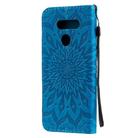 For LG K50S Pressed Printing Sunflower Pattern Horizontal Flip PU Leather Case Holder & Card Slots & Wallet & Lanyard(Blue) - 3