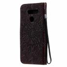 For LG K50S Pressed Printing Sunflower Pattern Horizontal Flip PU Leather Case Holder & Card Slots & Wallet & Lanyard(Brown) - 3