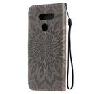 For LG K50S Pressed Printing Sunflower Pattern Horizontal Flip PU Leather Case Holder & Card Slots & Wallet & Lanyard(Grey) - 3