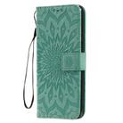 For LG K50S Pressed Printing Sunflower Pattern Horizontal Flip PU Leather Case Holder & Card Slots & Wallet & Lanyard(Green) - 2