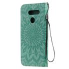 For LG K50S Pressed Printing Sunflower Pattern Horizontal Flip PU Leather Case Holder & Card Slots & Wallet & Lanyard(Green) - 3