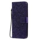 For LG K50S Pressed Printing Sunflower Pattern Horizontal Flip PU Leather Case Holder & Card Slots & Wallet & Lanyard(Purple) - 2