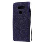 For LG K50S Pressed Printing Sunflower Pattern Horizontal Flip PU Leather Case Holder & Card Slots & Wallet & Lanyard(Purple) - 3