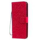 For LG K50S Pressed Printing Sunflower Pattern Horizontal Flip PU Leather Case Holder & Card Slots & Wallet & Lanyard(Red) - 2