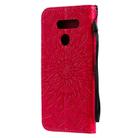 For LG K50S Pressed Printing Sunflower Pattern Horizontal Flip PU Leather Case Holder & Card Slots & Wallet & Lanyard(Red) - 3