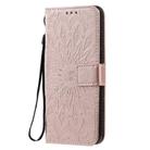 For LG K50S Pressed Printing Sunflower Pattern Horizontal Flip PU Leather Case Holder & Card Slots & Wallet & Lanyard(Rose Gold) - 2