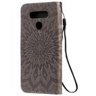 For LG K51 Pressed Printing Sunflower Pattern Horizontal Flip PU Leather Case Holder & Card Slots & Wallet & Lanyard(Grey) - 3