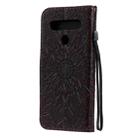 For LG K61 Pressed Printing Sunflower Pattern Horizontal Flip PU Leather Case Holder & Card Slots & Wallet & Lanyard(Brown) - 3