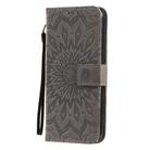 For LG K61 Pressed Printing Sunflower Pattern Horizontal Flip PU Leather Case Holder & Card Slots & Wallet & Lanyard(Grey) - 2