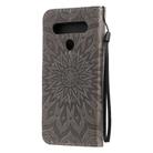 For LG K61 Pressed Printing Sunflower Pattern Horizontal Flip PU Leather Case Holder & Card Slots & Wallet & Lanyard(Grey) - 3