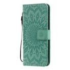 For LG K61 Pressed Printing Sunflower Pattern Horizontal Flip PU Leather Case Holder & Card Slots & Wallet & Lanyard(Green) - 2