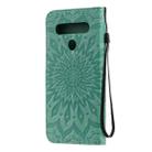 For LG K61 Pressed Printing Sunflower Pattern Horizontal Flip PU Leather Case Holder & Card Slots & Wallet & Lanyard(Green) - 3