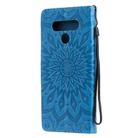 For LG Stylo 6 Pressed Printing Sunflower Pattern Horizontal Flip PU Leather Case Holder & Card Slots & Wallet & Lanyard(Blue) - 3