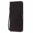 For LG Stylo 6 Pressed Printing Sunflower Pattern Horizontal Flip PU Leather Case Holder & Card Slots & Wallet & Lanyard(Brown) - 2