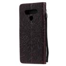 For LG Stylo 6 Pressed Printing Sunflower Pattern Horizontal Flip PU Leather Case Holder & Card Slots & Wallet & Lanyard(Brown) - 3